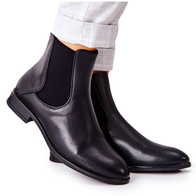 Kožne čizme Sergio Leone BT523 crne crno