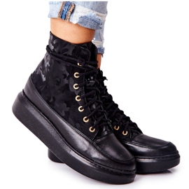 Lewski Shoes Sportske kožne cipele Lewski 3034 Black Camo crna