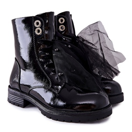 S.Barski Dječje crne tople lakirane čizme Semissa crna