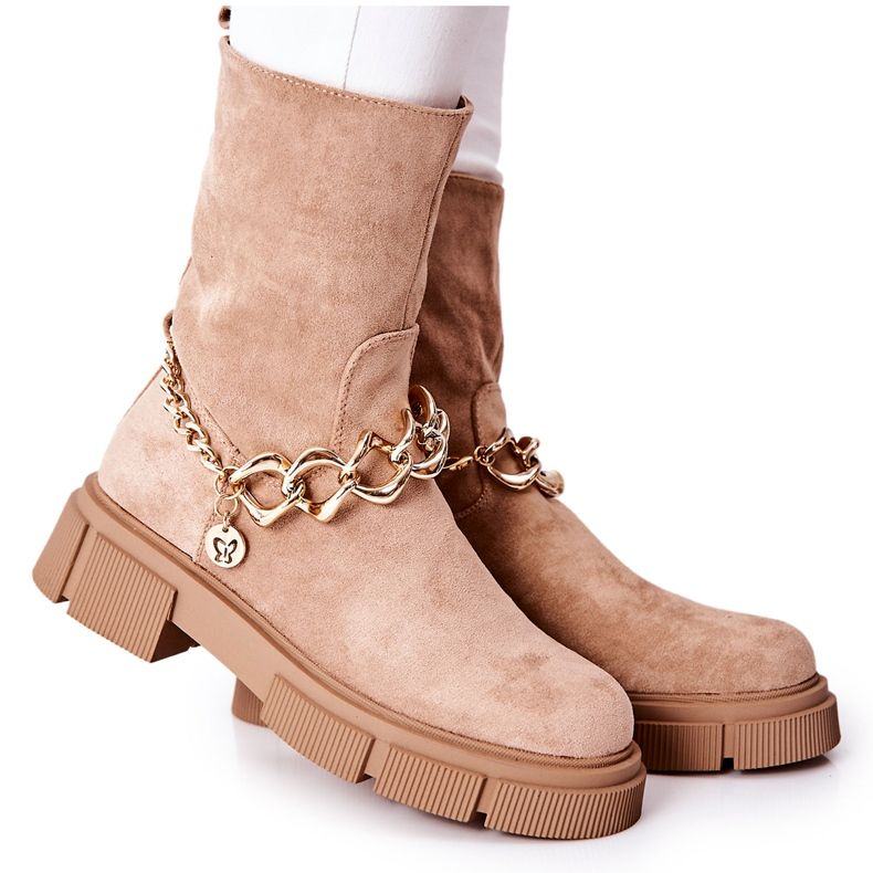 FB2 Radničke čizme od antilopa Bež Hellio