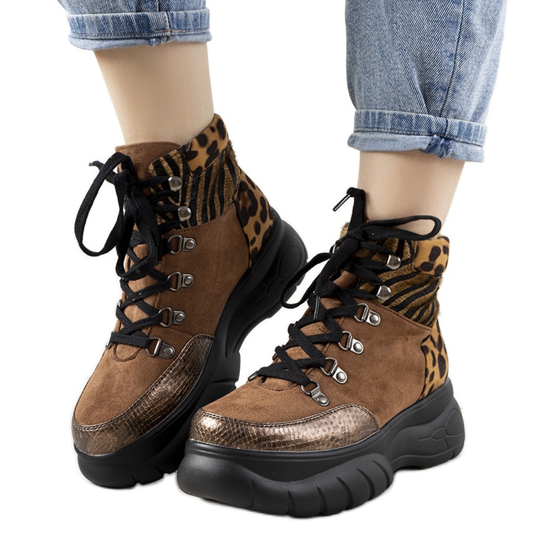 Smeđe zimske tenisice sa životinjskom tematikom Cesaria smeđa