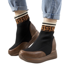 Wanda smeđe tenisice na klin smeđa crna