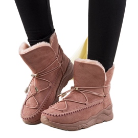 Ružičaste čizme za snijeg s rebrima Carrera ružičasta