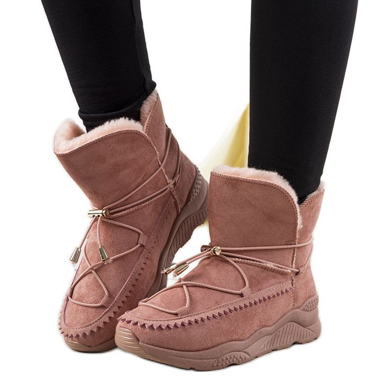 Ružičaste čizme za snijeg s rebrima Carrera ružičasta