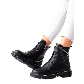 Kožne čizme na vezanje od ARTIKER-a crna