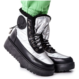 S.Barski Žene srebrne tople čizme Kennilis za snijeg crna srebro