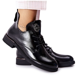 Lakirane cipele Sergio Leone Zagrijane PB262 Crna