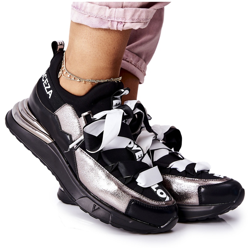 Vinceza Sportske cipele Tenisice Crne i srebrne Dexla crno