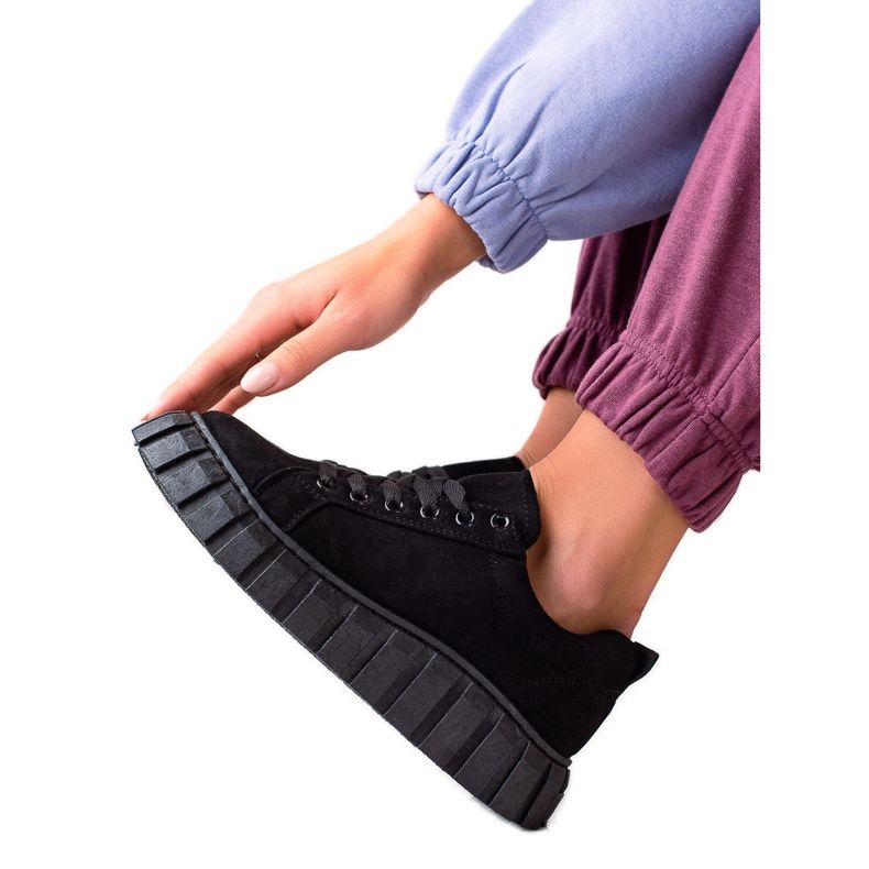 Sweet Shoes Tenisice od antilopa na platformi crno