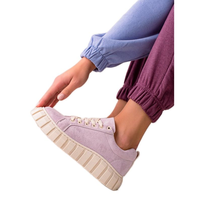 Sweet Shoes Tenisice od antilopa na platformi ljubičasta