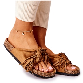 FW1 Ženske japanke od develog pluta od pluta smeđa