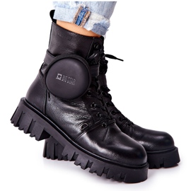 Kožni topli radnici s bubrezima Big Star II274430 Crna