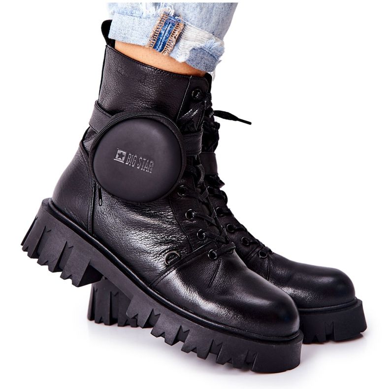 Kožni topli radnici s bubrezima Big Star II274430 Crna crno