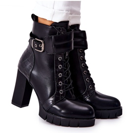 POTOCKI Čizme na visokom stupu Crna vezana Fasha