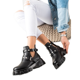 Bestelle Crni radnici s izrezom i kamenčićima crna