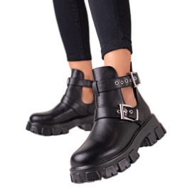 Bestelle Radnici s izrezom i kopčama crna