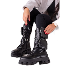 Bestelle Visoke čizme s džepovima crna