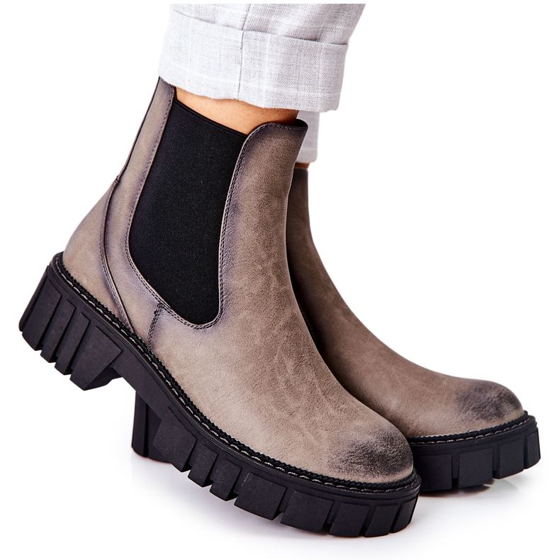 Čizme Radničke Tople trapere Sergio Leone TR761 Siva