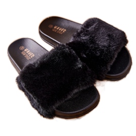 PH1 Oblikovane gumene papuče s crnim emmy krznom crna