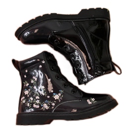 Crne čizme za djevojčice izolirane Jr EVE326 bijela crna