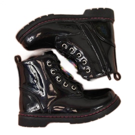 Crne čizme za djevojčice izolirane Jr EVE318A bijela crna