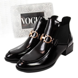 Lakirane čizme Chelsea Potocki W WOL34 crne crna