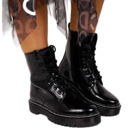 Tople lakirane čizme Vinceza W JAN55A crne crna