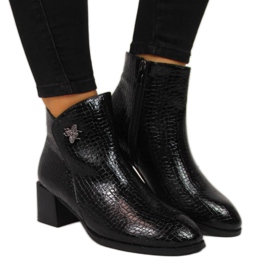 Crne čizme sa zmijskom kožom muhe Filippo W PAW287 crna