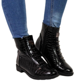 Čizme s ukrasom od zmijske kože Filippo W PAW288A crne bijela crno