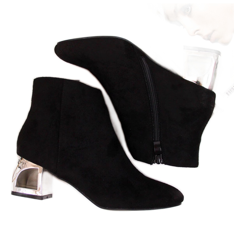 Čizme s ukrasnom petom T.Sokolski W SCA144A crne crno