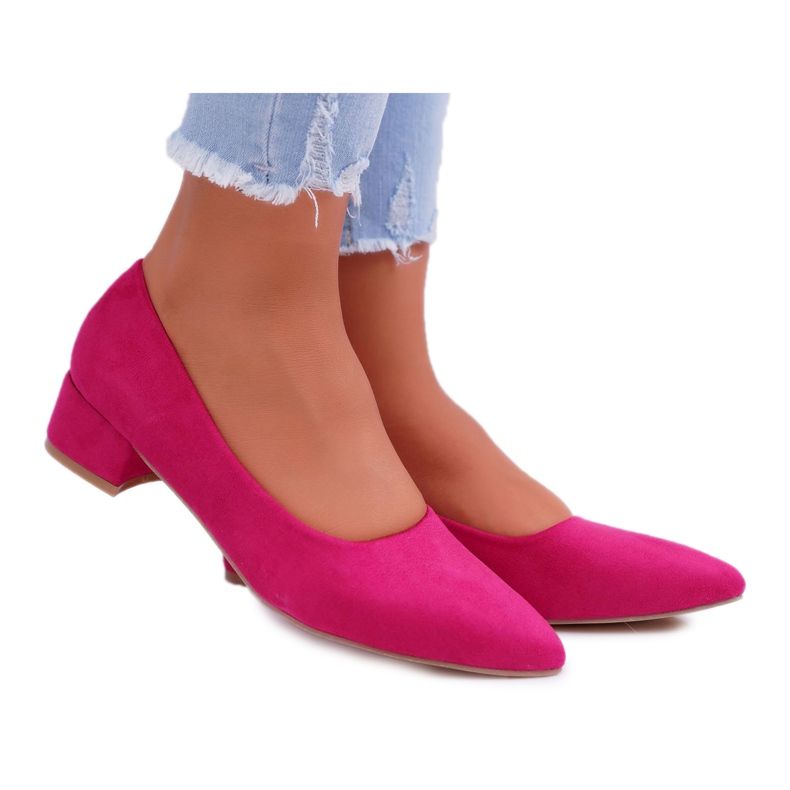 PS1 Klasične ženske pumpe Suede Fuchsia Rheya ružičasta