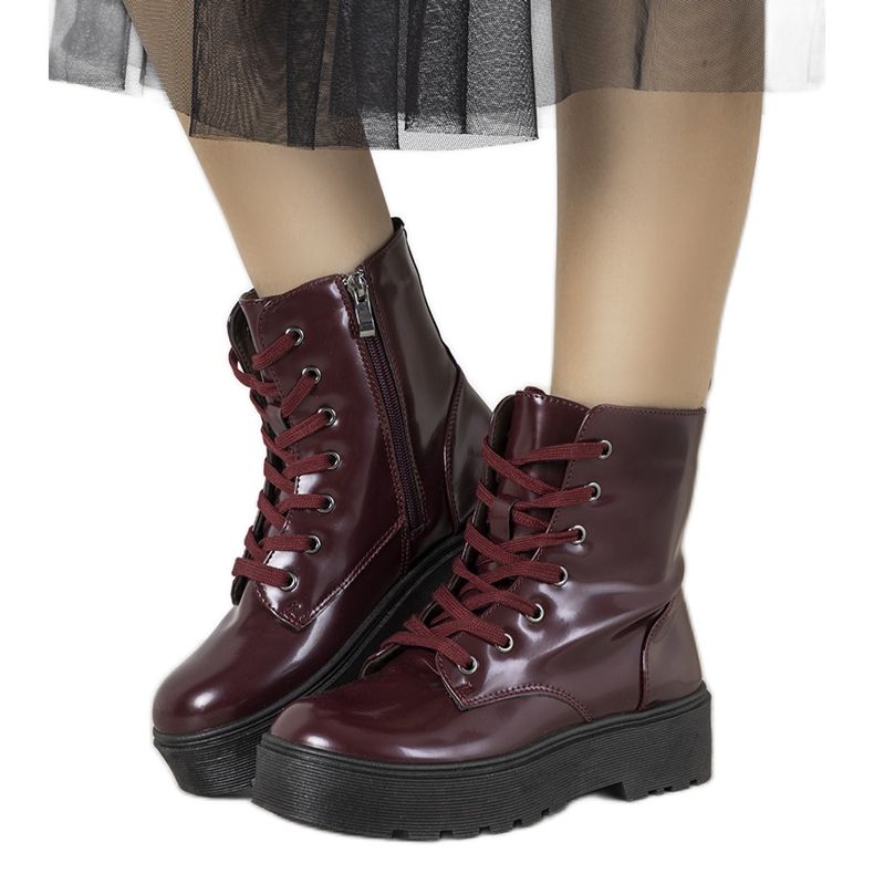 Kestenjaste čizme Jeanne bordo