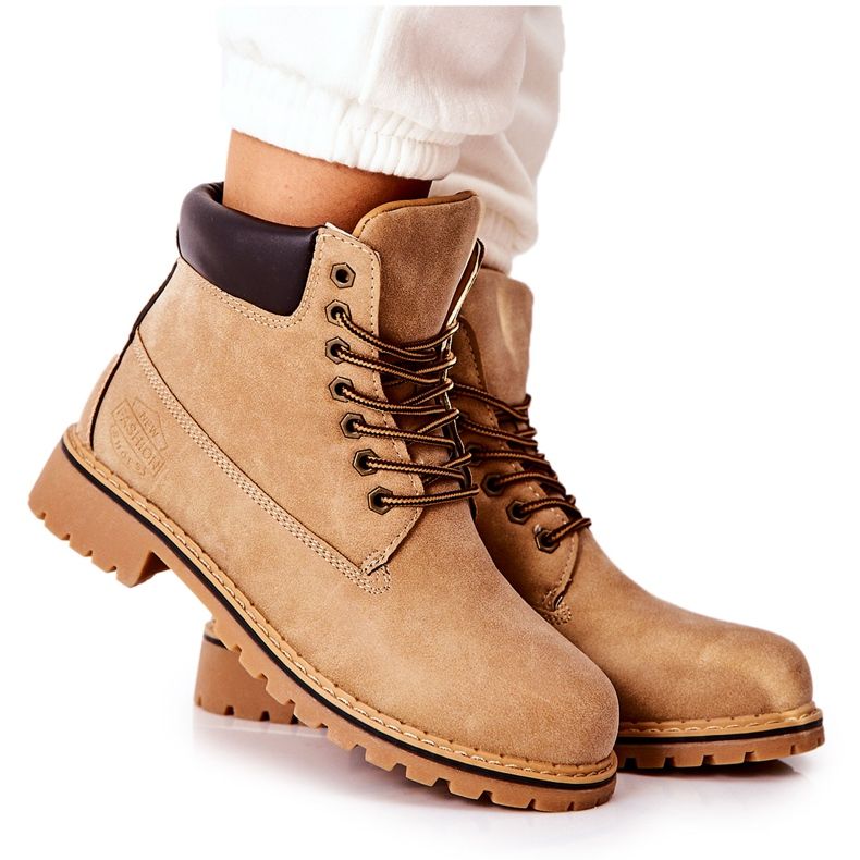 PH1 Ženske tople čizme bež boje Crush smeđa