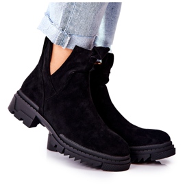 POTOCKI Crne Corano čizme s izrezanim patentnim zatvaračem crna