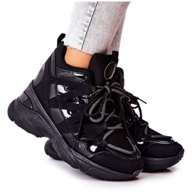 Sportske crne cipele na klin iz hesana crna