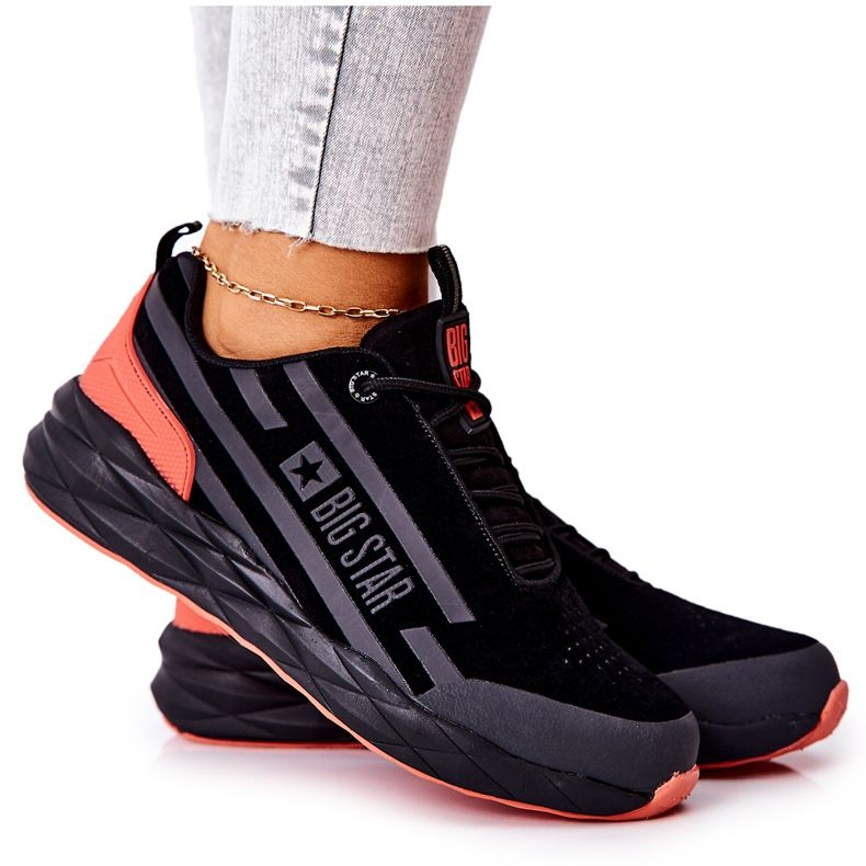 Kožne sportske cipele Big Star II274460 Crne crno crvena