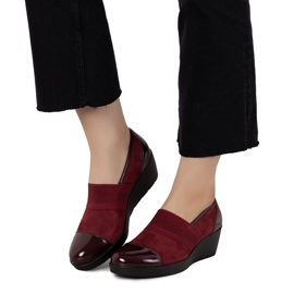 Maroon brogues na klinu Lirienne crvena