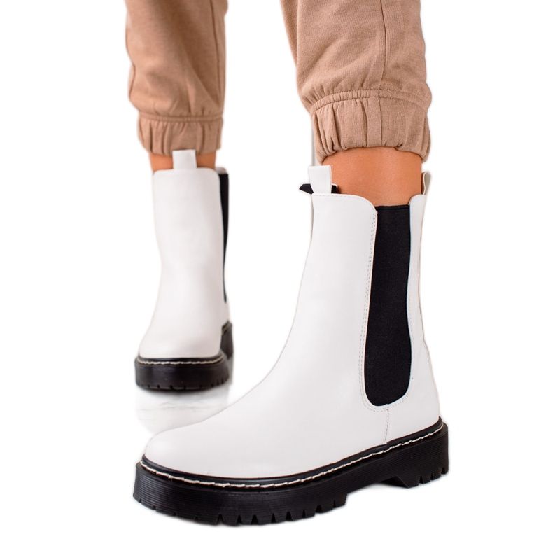 S. BARSKI Visoke čizme Chelsea na platformi S.BARSKI bijela