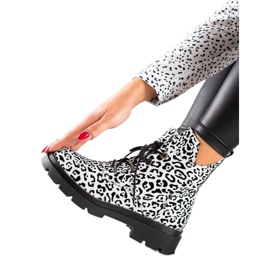 Filippo Čizme na vezanje s uzorkom bijela crna