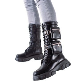 TRENDI Modni radnici s džepovima crna