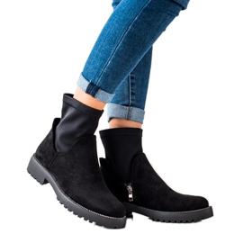 Bella Star Navlačne čizme od antilopa crna