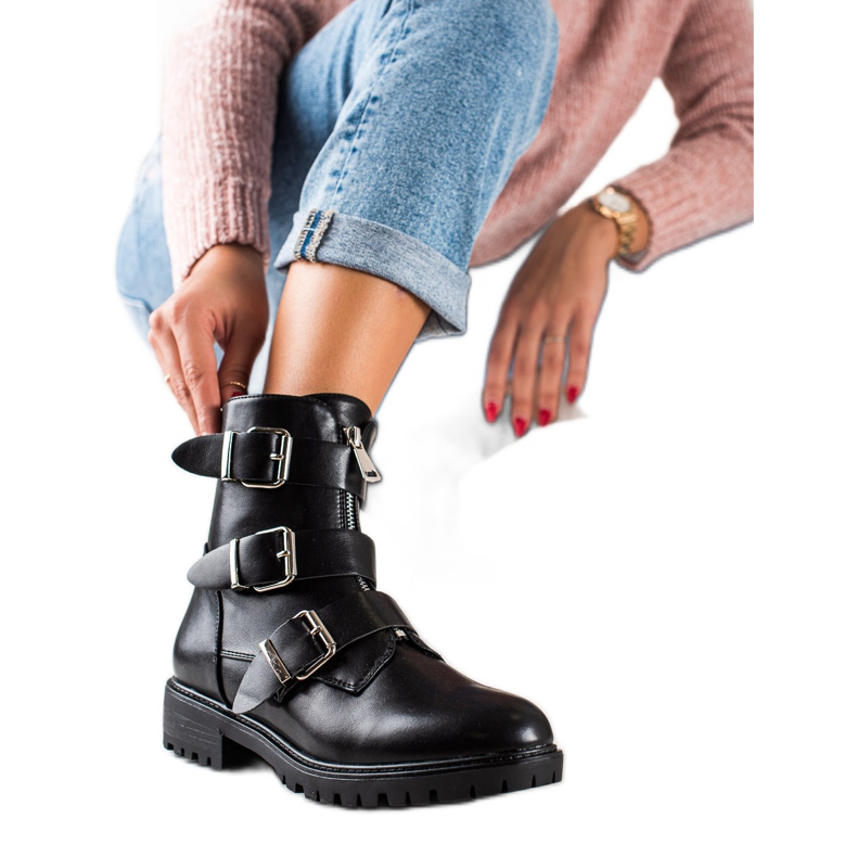 Sixth Sense Crni radnici s kopčama crno