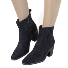 Crne kaubojske čizme s umetcima od zmijske kože Babette crna