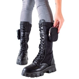 TRENDI Visoki radnici s džepom crna