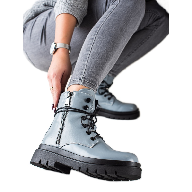 Sixth Sense Čizme na vezanje s ukrasnim zatvaračem plava