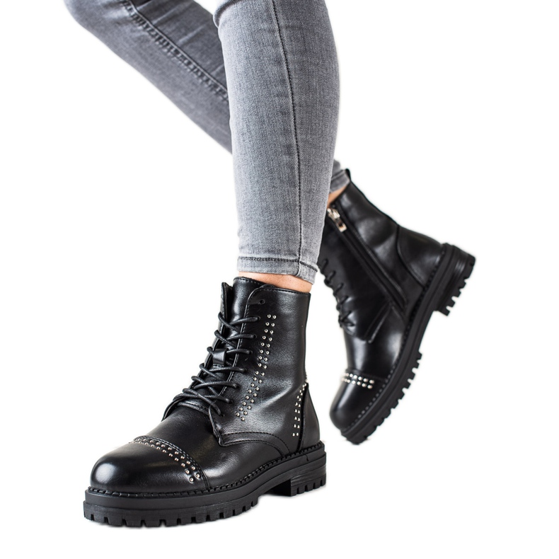 Super Me Trapere za čizme izrađene od eko kože crno