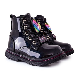 PE1 Lakirane čizme zagrijane vunom crni anlon ['crno'] crna