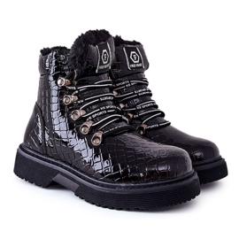 Dječje čizme Doreen izolirane krznom crna crna