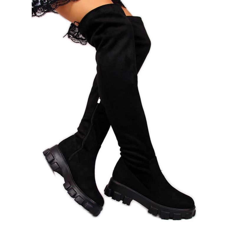 Crne čizme na platformi Navy Dot W WOL12 crno