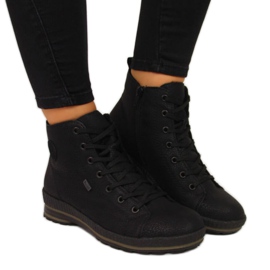 Rieker W Z2400 crne udobne planinarske čizme crna